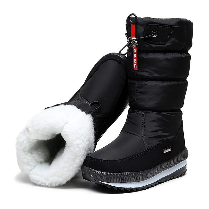 Dames Thermische Sneeuwlaarzen - Waterdichte Winterboots met Bontvoering en Antislip Zool