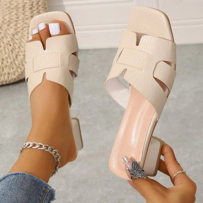 Stijlvolle Dames Sandalen met Blokhak – Comfortabele Open Slippers voor Zomer