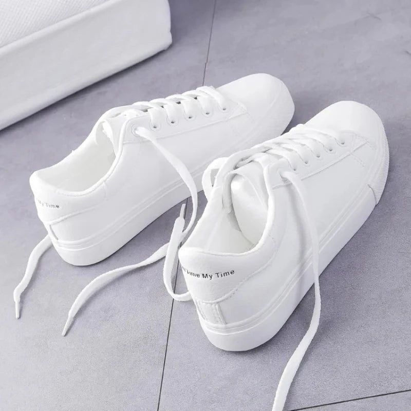 Dames Witte Sneakers met Kleuraccent - Minimalistisch en Stijlvol