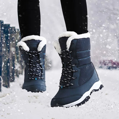 Dames Winterlaarzen - Warme Sneeuwlaarzen met Fleece Voering en Antislipzool