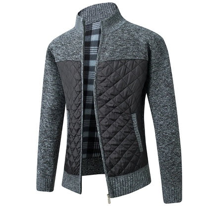 Heren Gebreid Vest met Gevoerde Panelen - Polyester Winterjas