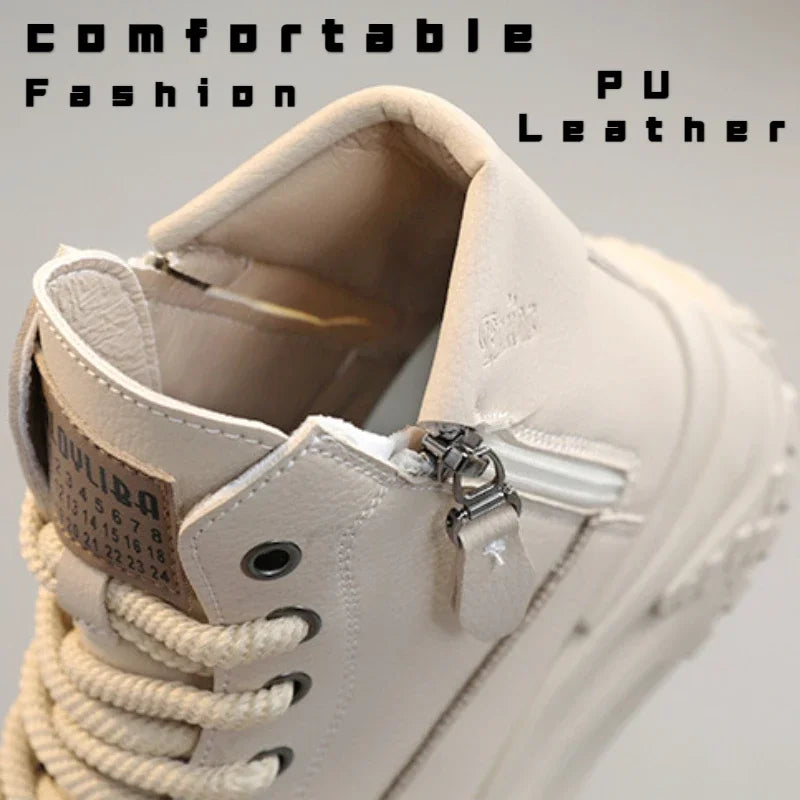 Dames Platform Sneakers met Hoge Enkel en Rits