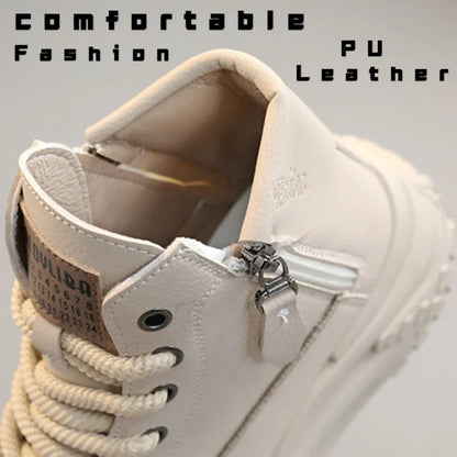 Dames Platform Sneakers met Hoge Enkel en Rits