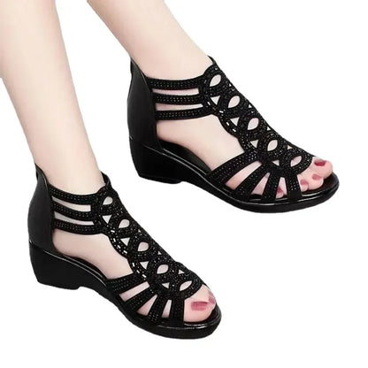 Dames Gladiator Sandalen met Wedge Hak - Comfortabel en Stijlvol