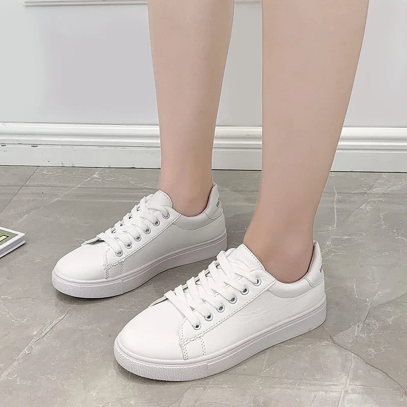 Dames Witte Sneakers met Kleuraccent - Minimalistisch en Stijlvol