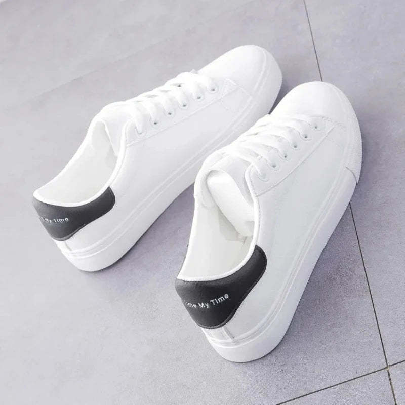 Dames Witte Sneakers met Kleuraccent - Minimalistisch en Stijlvol